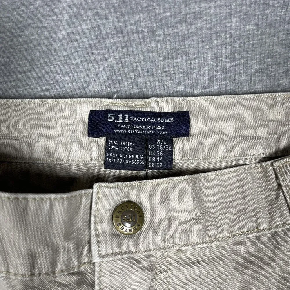 5.11 Tactical Cargo Pants Mens 36x32 Beige Relaxed Workwear Utility